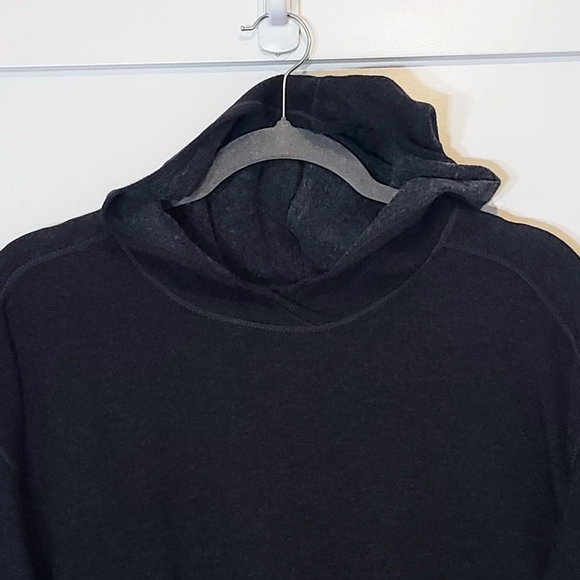 Max Studio Hoodie Shirt Size Medium Oversized Charcoal Gray Kangaroo Pocket - Picture 3 of 13
